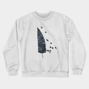 Black Feather And Birds Crewneck Sweatshirt